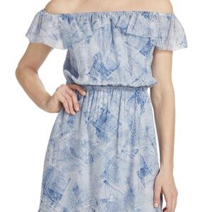 L'AGENCE Leonie Denim-Inspired Silk
Minidress Large NWTS